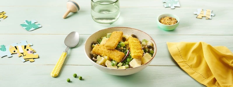 Recette bâtonnets de poisson et salade gourmande 