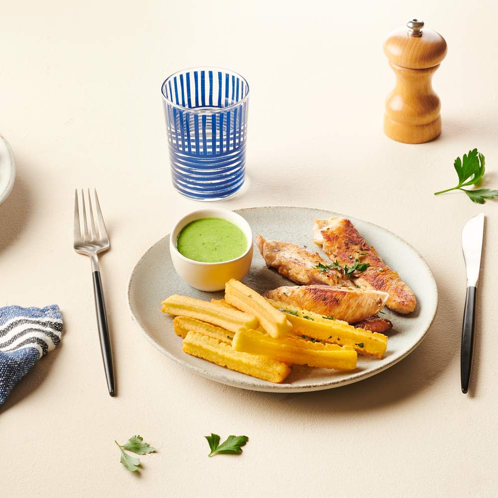 Mini churros Croustibat avec aiguillettes de poulet