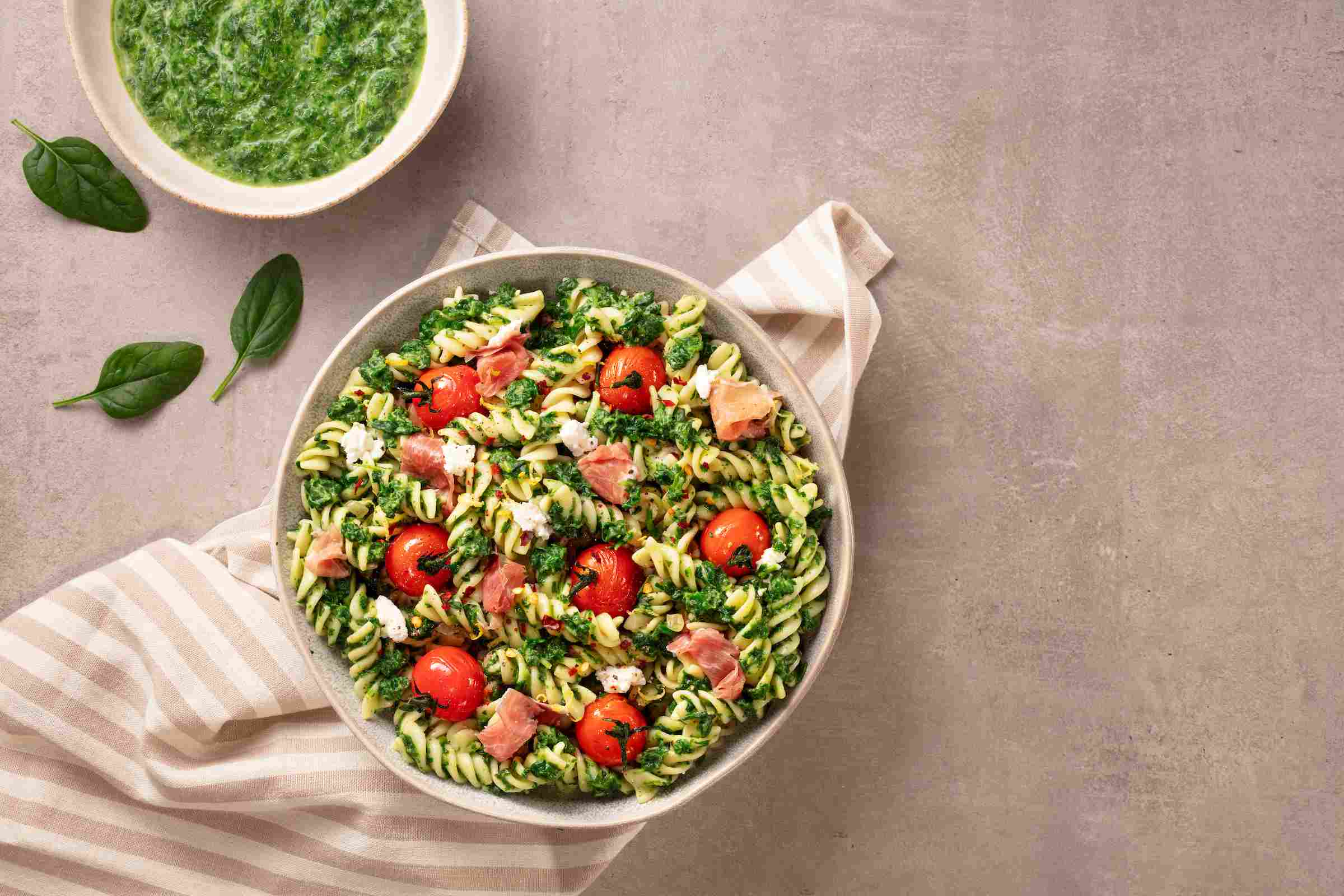 Pâtes à la ricotta et aux épinards