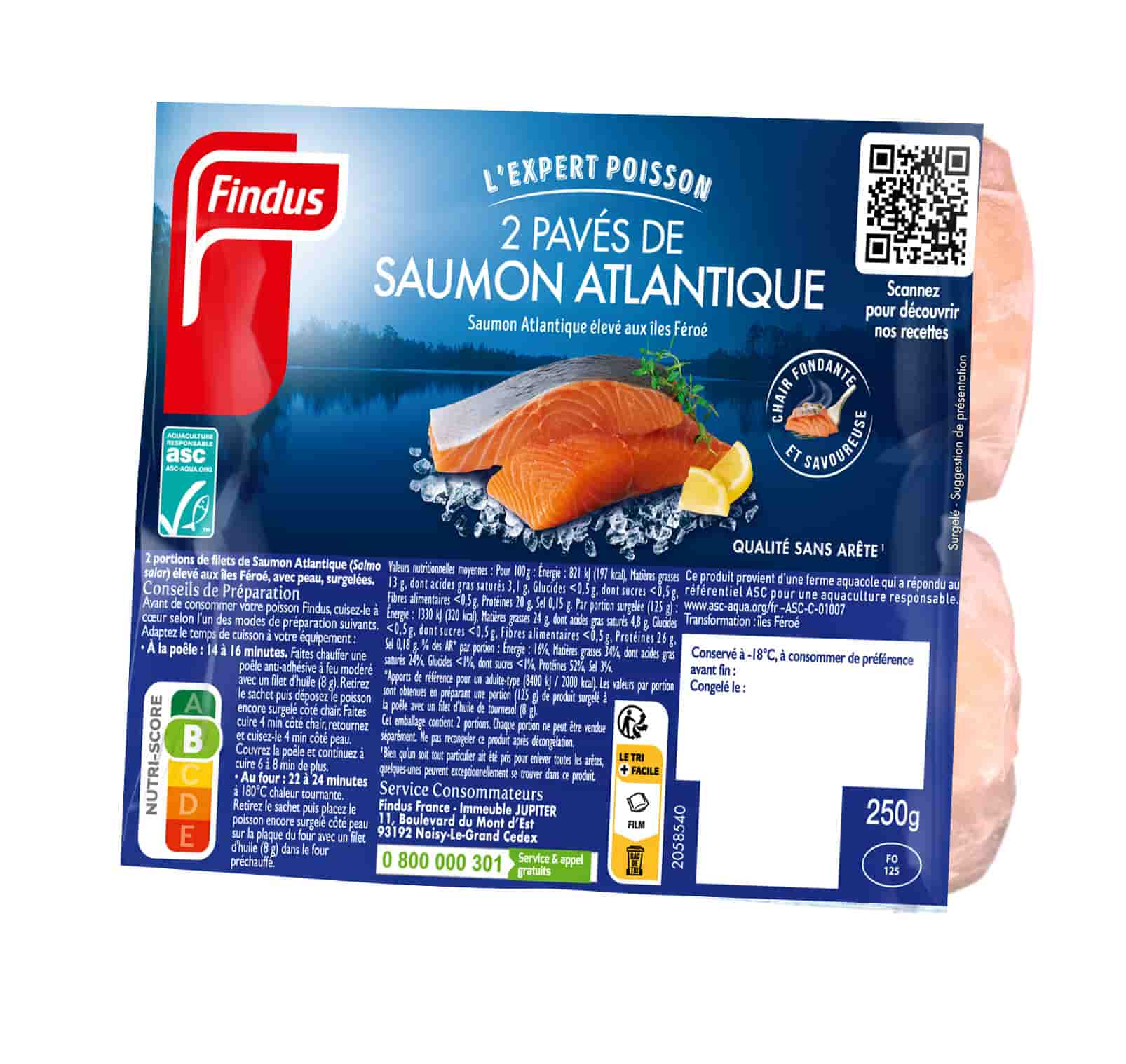 2 pavés de saumon atlantique Findus