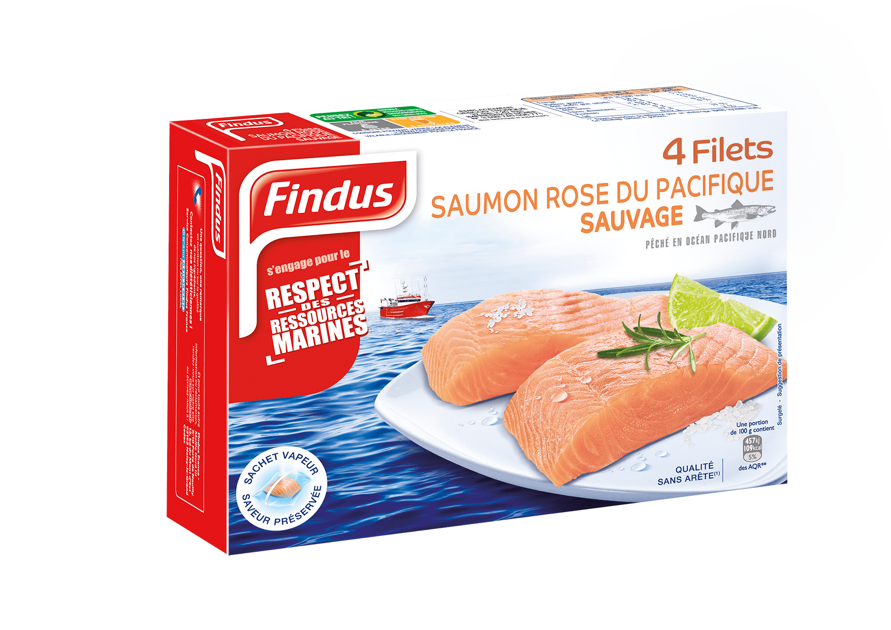 4 filets saumon rose pacifique sauvage 400g