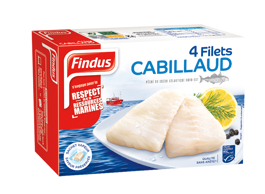 Findus 4 filets cabillaud msc 400g