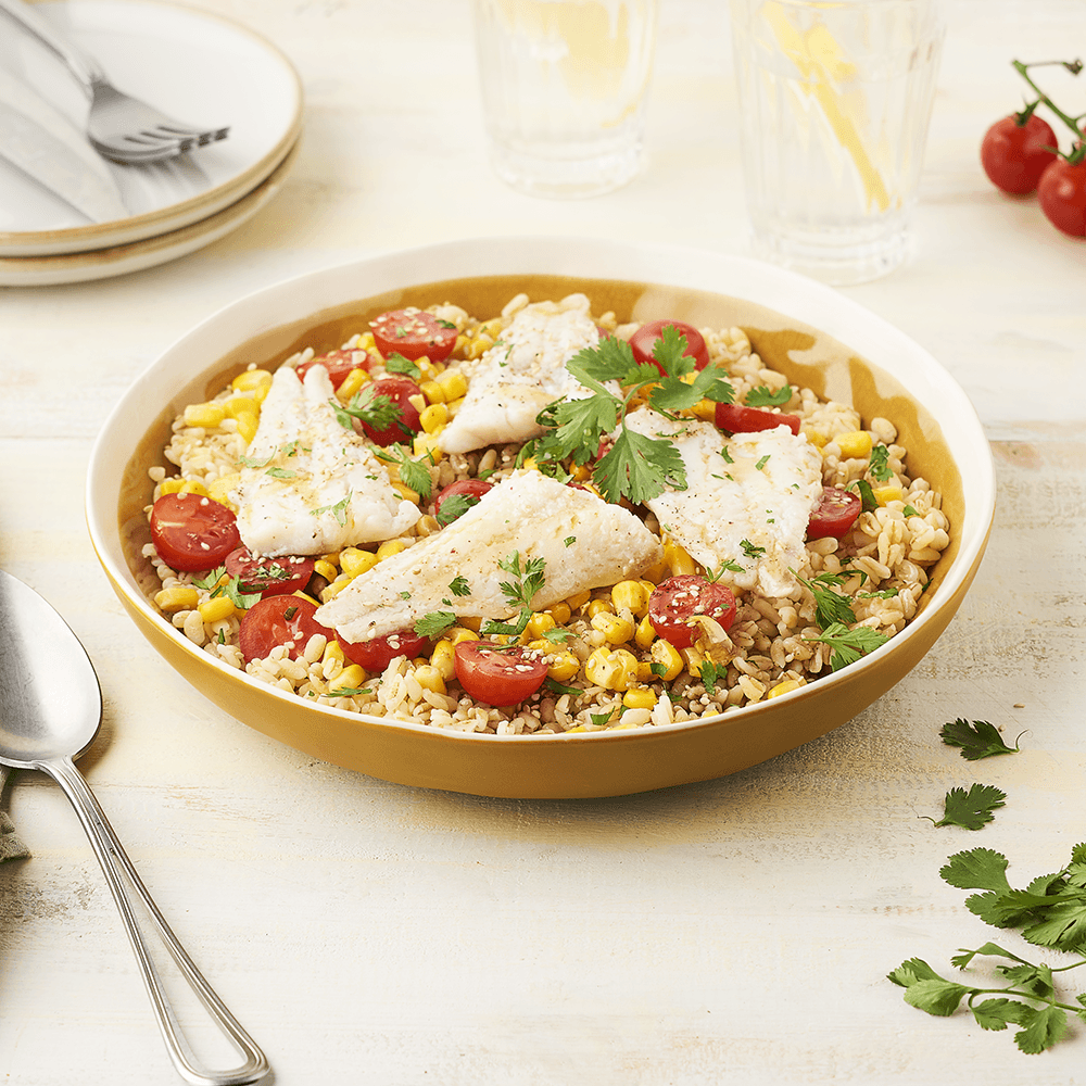 Filets de colin d'Alaska en salade de blé