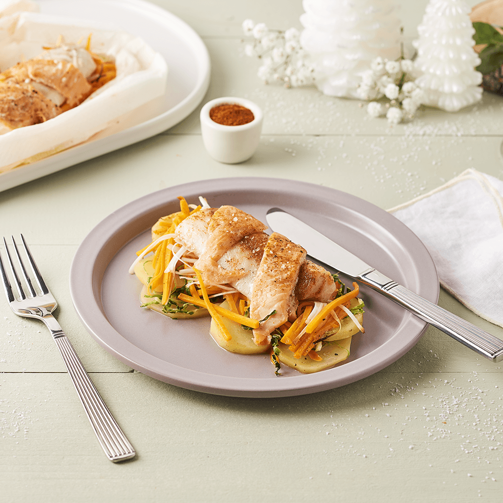 Papillote de Colin d’Alaska au saumon fumé