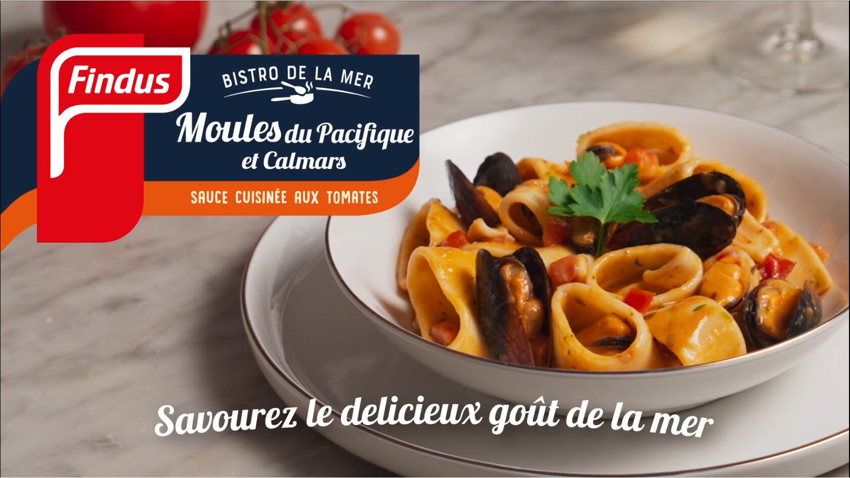 Pâtes aux fruits de mer - sauce cuisinée aux tomates&nbsp;