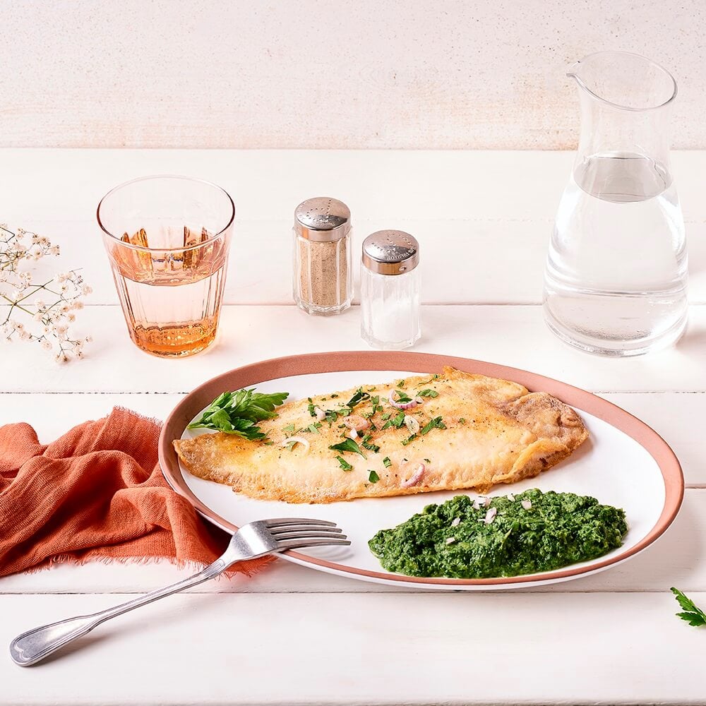 Sole aux épinards hachés BIO à la Crème