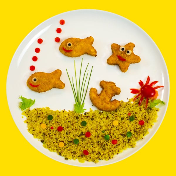 Recette pour enfants : océan en poisson pané