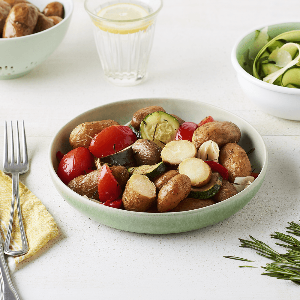 Pommes Grenaille rôties aux légumes d'été