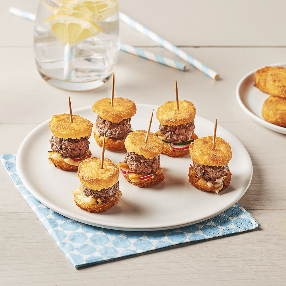 Mini burger röstis et légumes croquants
