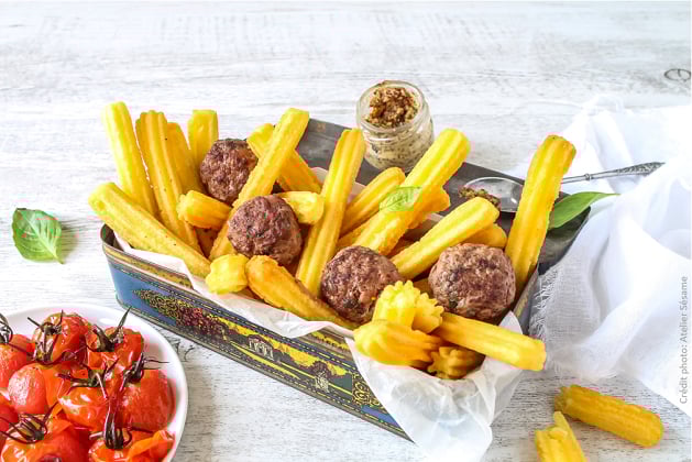 Mini-Churros et boulettes de boeuf