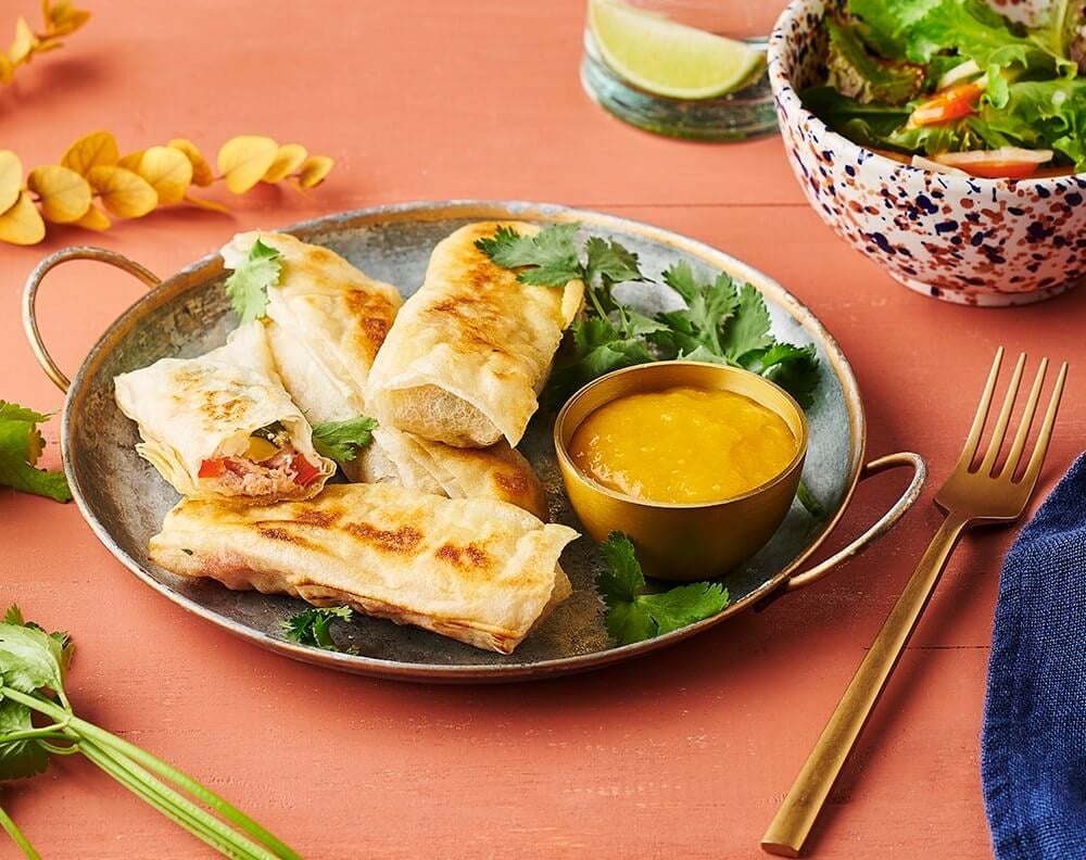 Croustillant de Saumon à l'oriental, sauce mangue