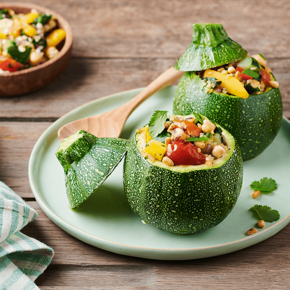 Courgettes rondes farcies au boulgour
