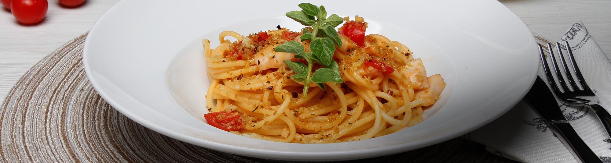 Spaghettis au colin avec chapelure sicilienne