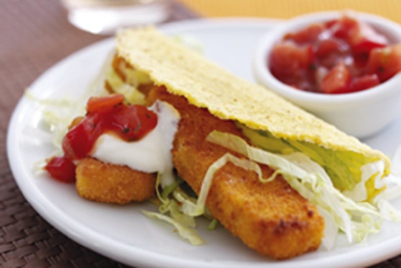 Tacos de poisson pané